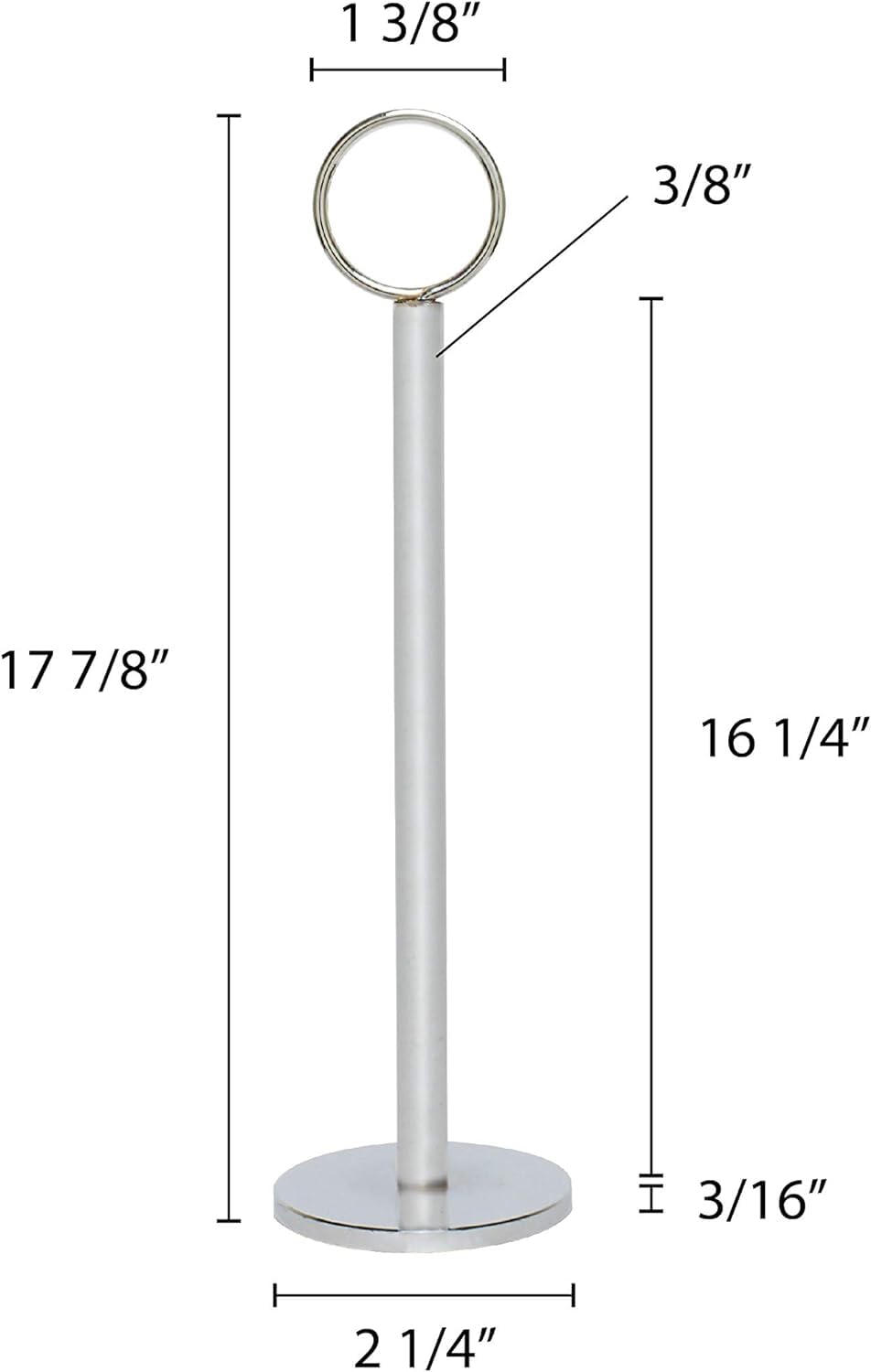 Ring Clip Table Card Holder Chrome Plated Set of 6 - Table Number Holders Place Card Holder Wire Picture Holder Small Size Table Card Holders for Photos Food Signs Weddings Restaurants Birthdays