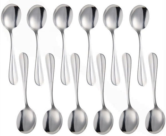 Set of 12 Stainless Steel - Steel Flatware Silverware Cutlery Kitchen Tableware for Home Restaurant for Stirring Coffee Dessert Cake Ice Cream Cappuccino
