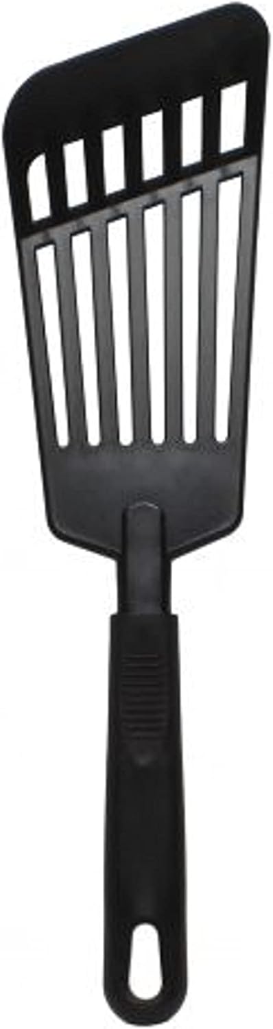 12” Slotted Spatula High-Heat Nylon & Polypropylene Handle Black Color-Slotted Kitchen Spatulas High Heat Resistant Cooking Utensils Ideal Cookware for Fish Eggs Pancakes