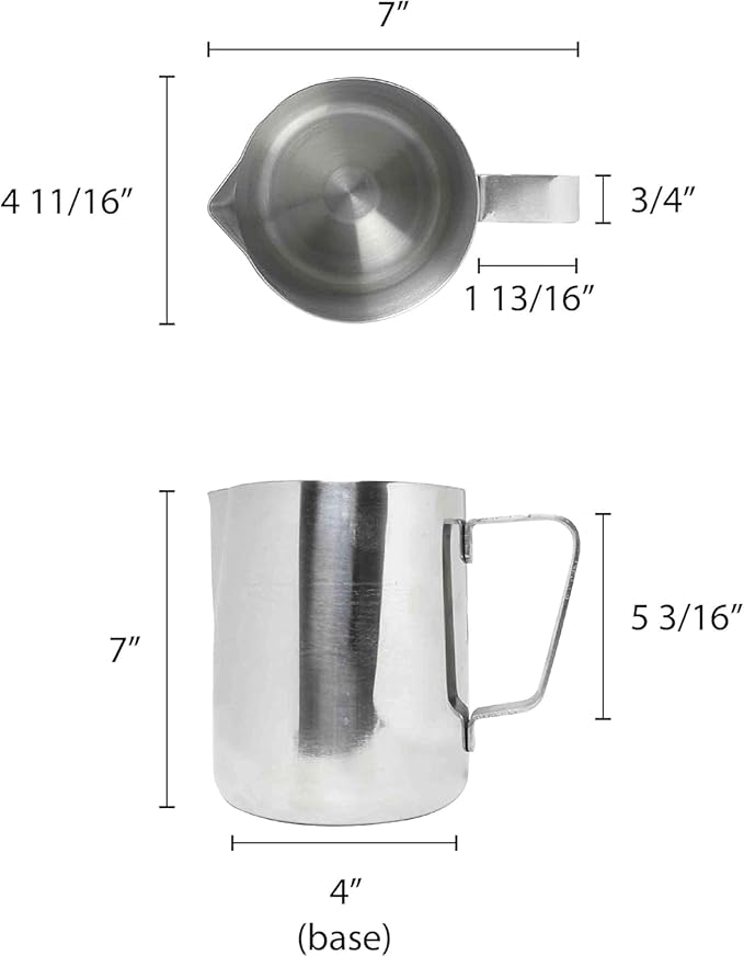Stainless Steel Frothing Milk Pitcher- Espresso Steaming Pitcher Coffee Bar Espresso Machine Accessories Cappuccino Barista Tool Milk Jug Steamer Frother Cup