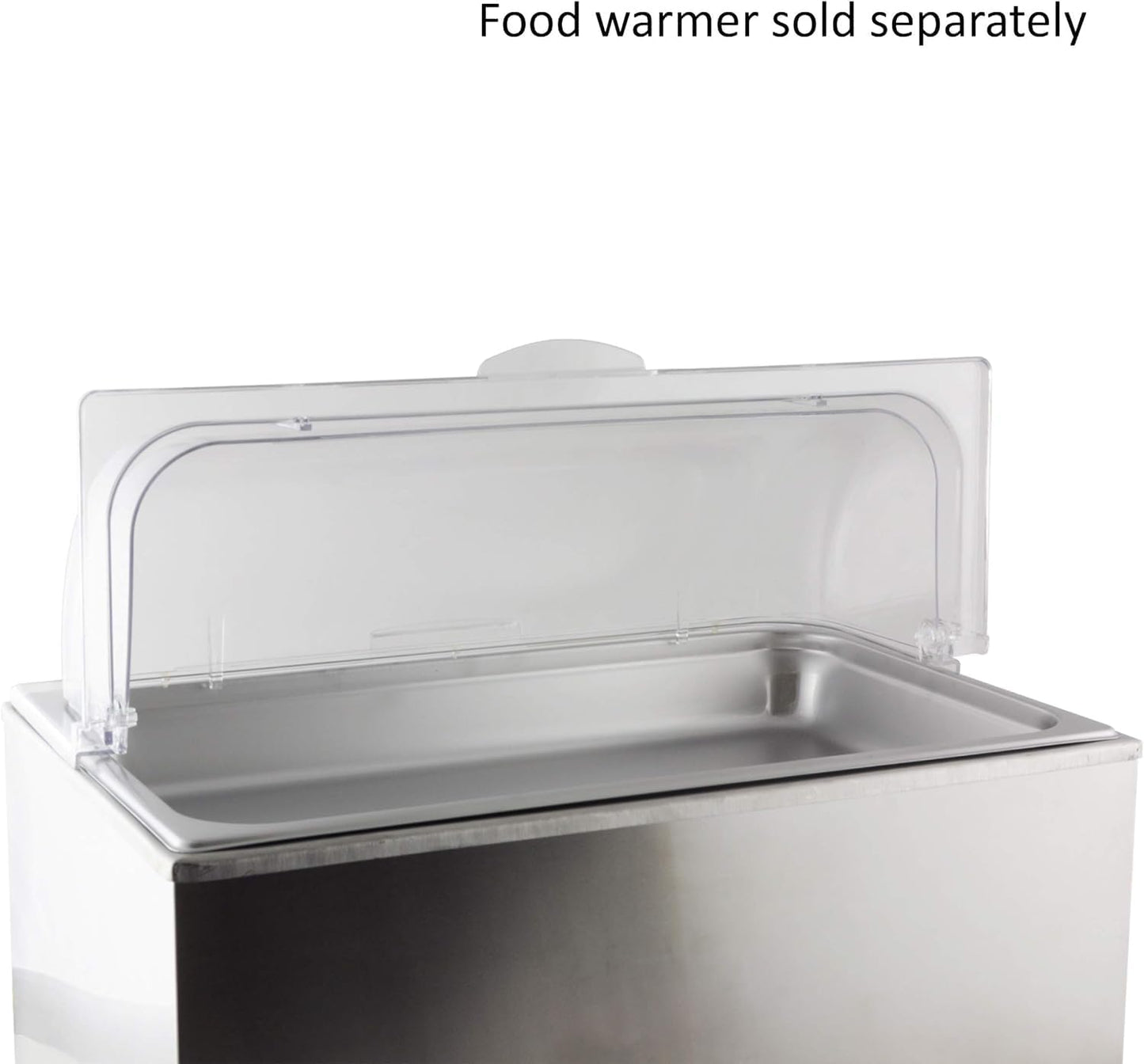 21-1/9" x 14-1/4" x 7-1/3" Roll Top Chafer Cover Opens on both ends Clear Color- Food Pan Cover Pastry Cover Display Cover Serving Platter Cover Clear Food Pan Cover