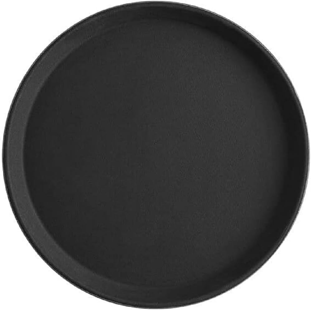 Serving Tray Fiberglass Set of 2- Non Slip Surface Service Trays Round Tray Plastic Food Meals Server Tray for Home Kitchen Restaurant Cafeteria Bar Hotel