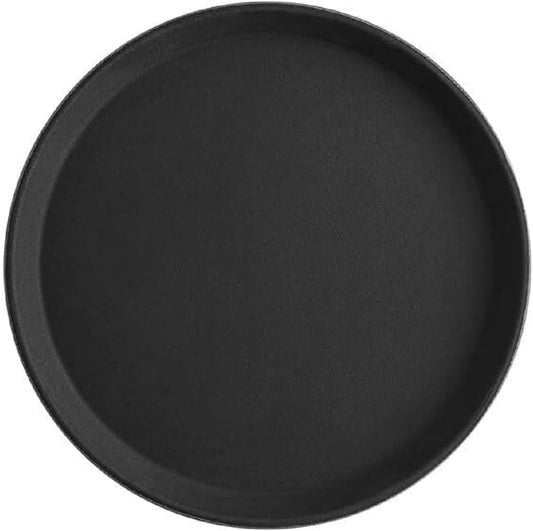 Serving Tray Fiberglass Set of 2- Non Slip Surface Service Trays Round Tray Plastic Food Meals Server Tray for Home Kitchen Restaurant Cafeteria Bar Hotel