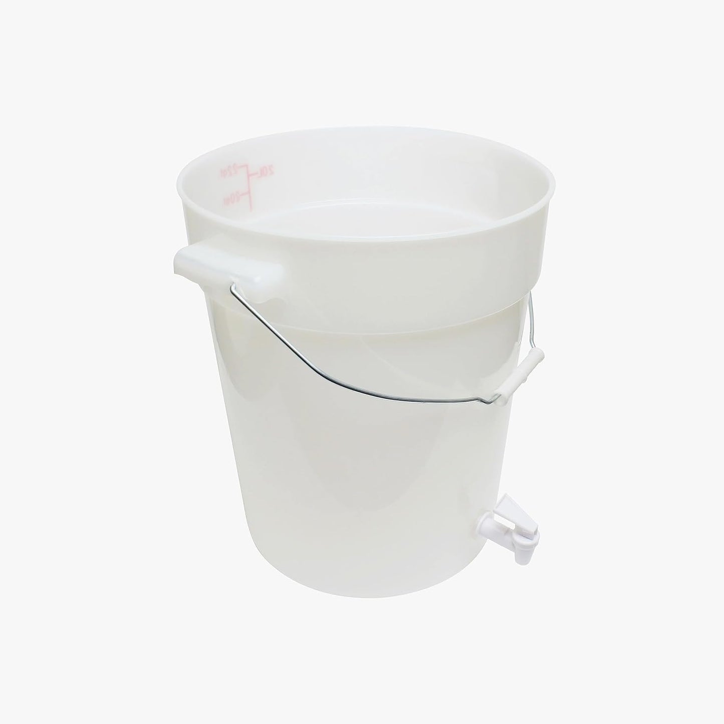 6 Gallons Round Beverage Dispenser with Easy Flow Spigot White Plastic- Dishwasher Safe Color graduations marking in Liters Quarts Punch Bowls Water Juice Dispensers for Indoor Outdoor