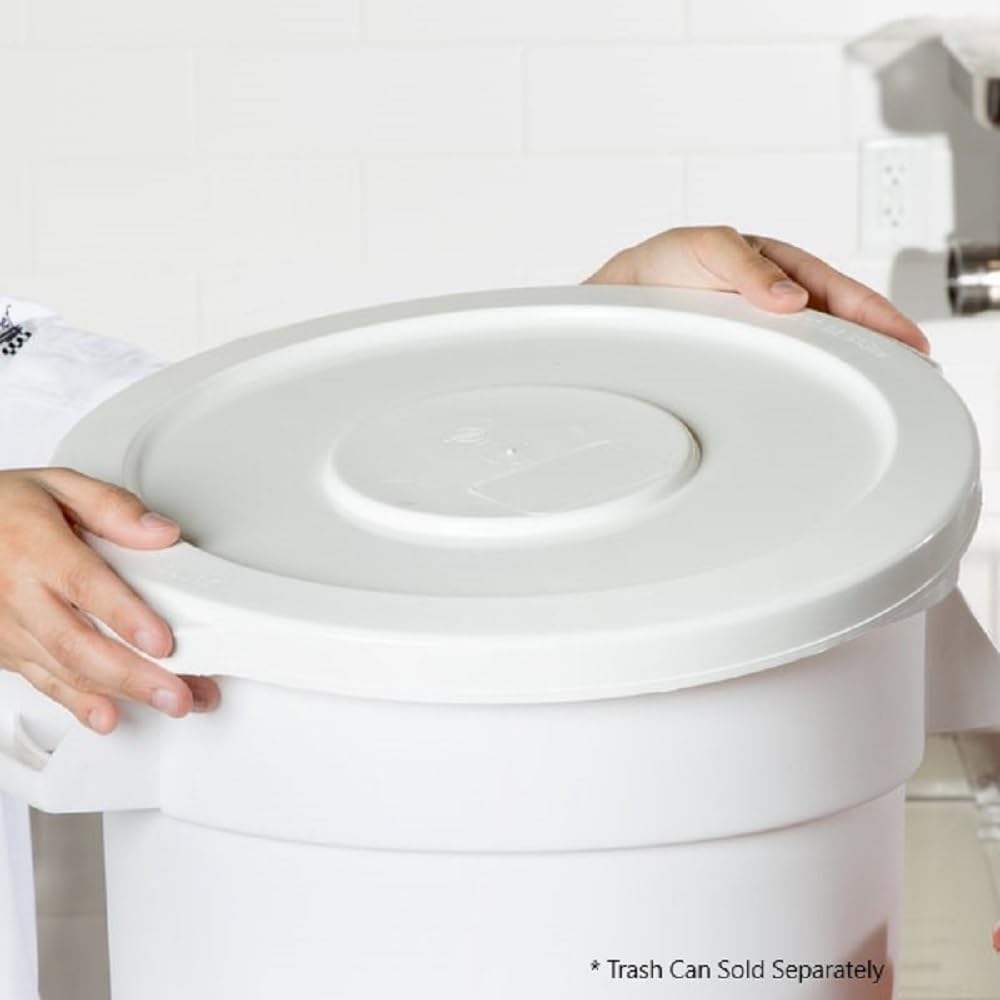 Round Trash Can Lid only Height White Color- Wastebasket Garbage Bin Lid Recycling Bin Cover Kitchen Bathroom Bedroom Office Trash Can