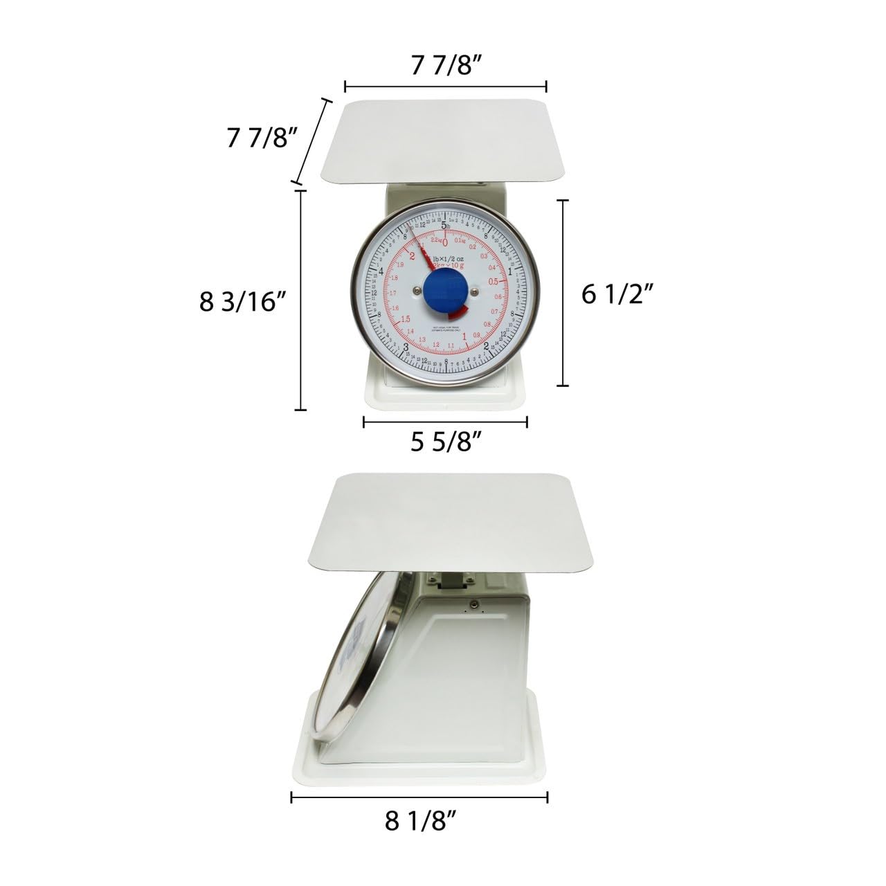 Mechanical Kitchen Flat Platform Weighing Food Scale- Heavy Duty Portion Control Mechanical Kitchen and Food Scale Industrial Dial Scale for Kitchens and Restaurants