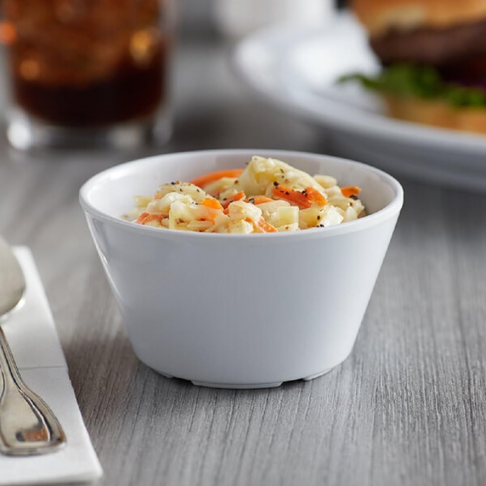 8 oz Bouillon Cup Melamine Set of 12- Dinnerware Soup Bowls Small Bowls for Side Dishes Dessert Soup Chili Dipping Sauce Dishwasher Safe Break-Resistant