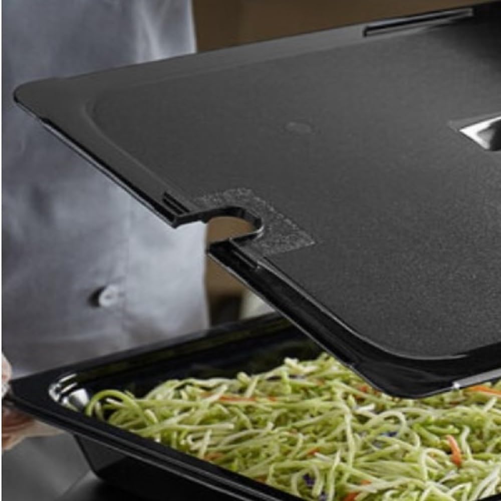 Half Size Notched Polycarbonate Handled Food Pan Lid - Food Storage Container Cover Restaurant Commercial Hotel Pans Cover for Food Prep Fruits Vegetables Beans Corns