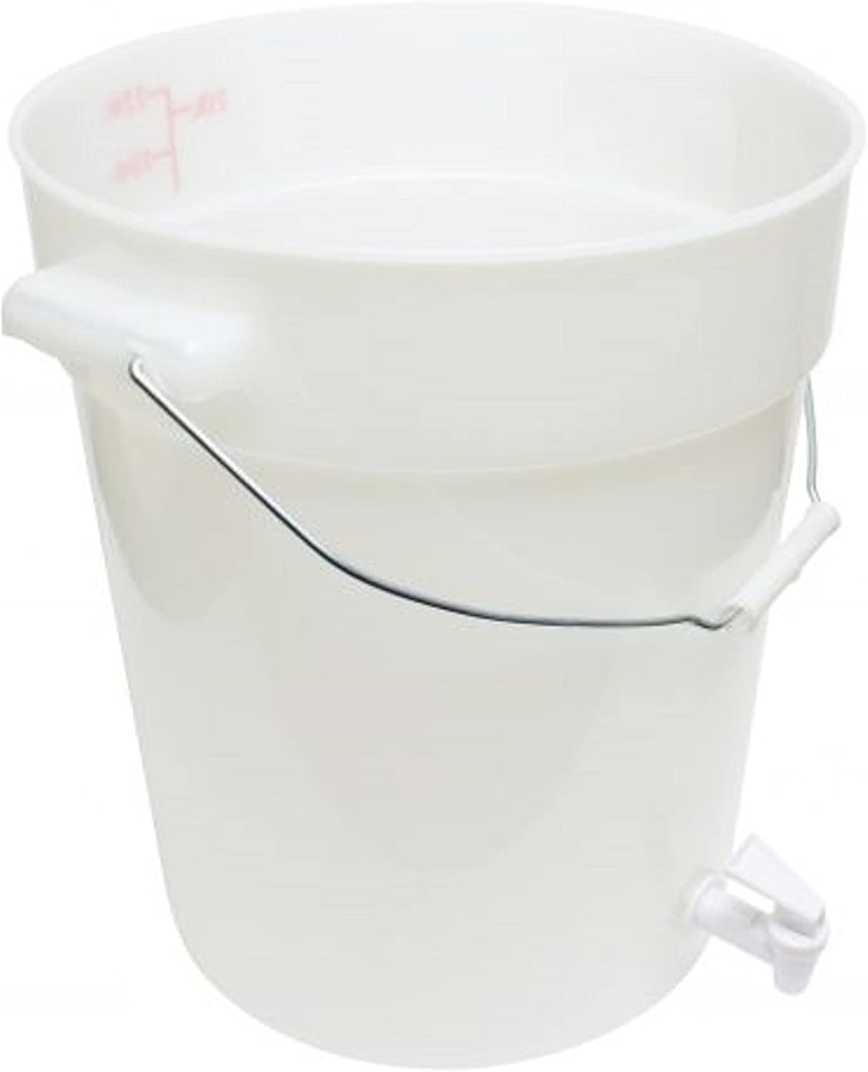 6 Gallons Round Beverage Dispenser with Easy Flow Spigot White Plastic- Dishwasher Safe Color graduations marking in Liters Quarts Punch Bowls Water Juice Dispensers for Indoor Outdoor