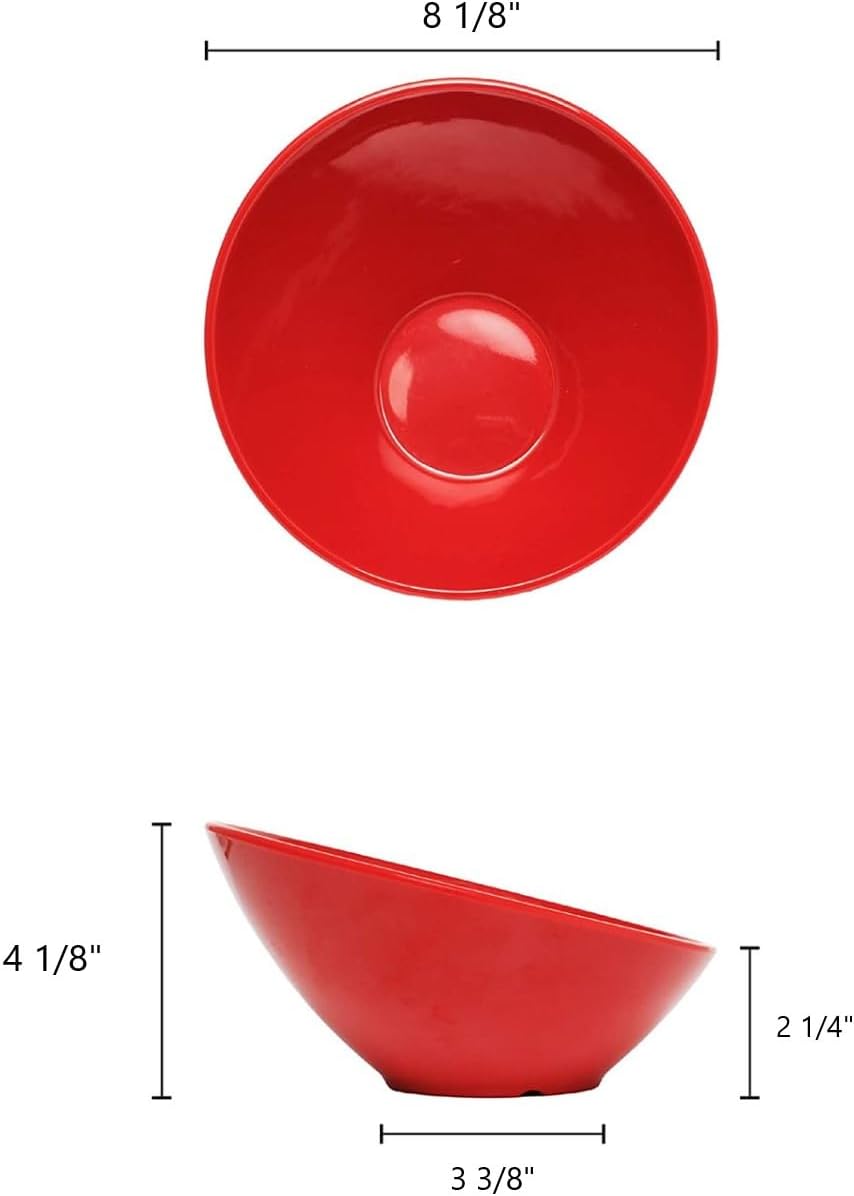 Cascading Bowl Melamine Set of 12- Dishwasher Safe Break-Resistant Serving Bowl Serving Dishes for Salads Rice Pasta Dessert Side Dishes Dinner Parties