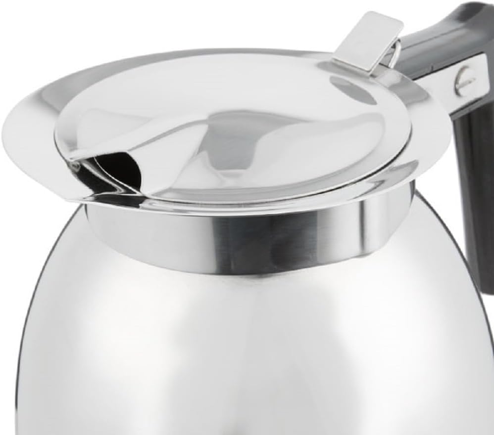 64 oz Stainless Steel Coffee Decanter with Black Easy-Grip Handle Mirror Finish- Coffee Server Beverage Serveware Coffee Carafes For Keeping Hot Liquids Coffee Pot Decanter