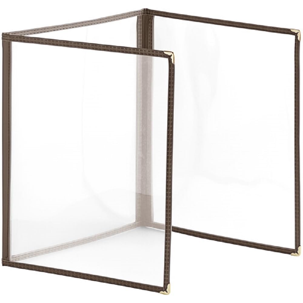 Triple Fold Restaurant Menu Covers 3 Page 6 View Set of 10- Crystal Clear Menu Covers Fits A4 Size Paper Sleeve Menu Folder Menu Book Holders for Bar Cafe Restaurant