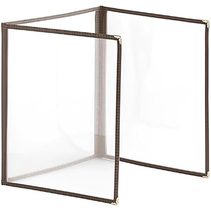 Triple Fold Restaurant Menu Covers 3 Page 6 View Set of 10- Crystal Clear Menu Covers Fits A4 Size Paper Sleeve Menu Folder Menu Book Holders for Bar Cafe Restaurant