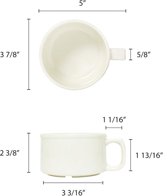 10 oz Soup Mug Melamine Set of 12- Dishwasher Safe Break-Resistant Coffee Cup Set Reusable Plastic Mug for Soups Latte Cappuccino Cocoa Hot Tea Home Cafe Restaurants