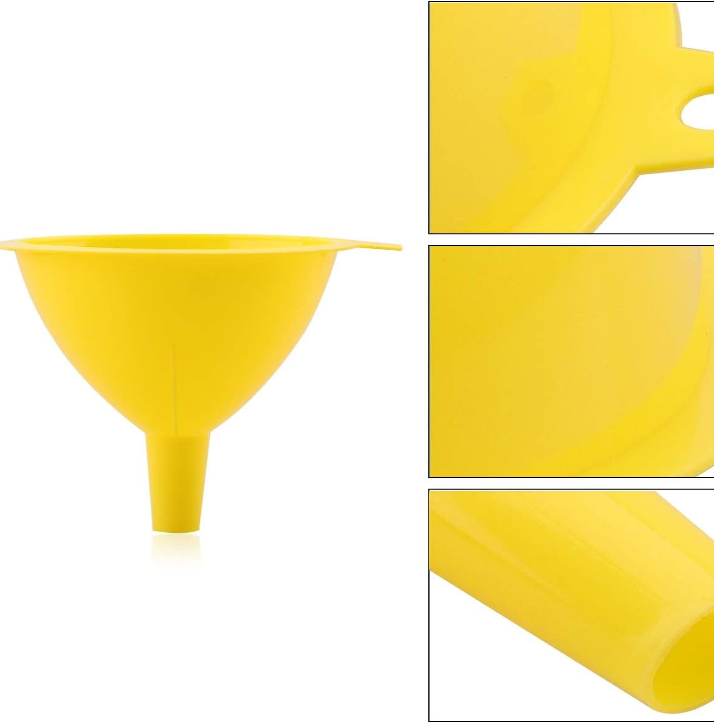 Kitchen Funnel Yellow Color Plastic Set of 2- Durable Kitchen Funnel Kitchen Gadgets Accessories Funnels for Filling Water Bottle Liquid Transfer Dry Ingredients & Powder