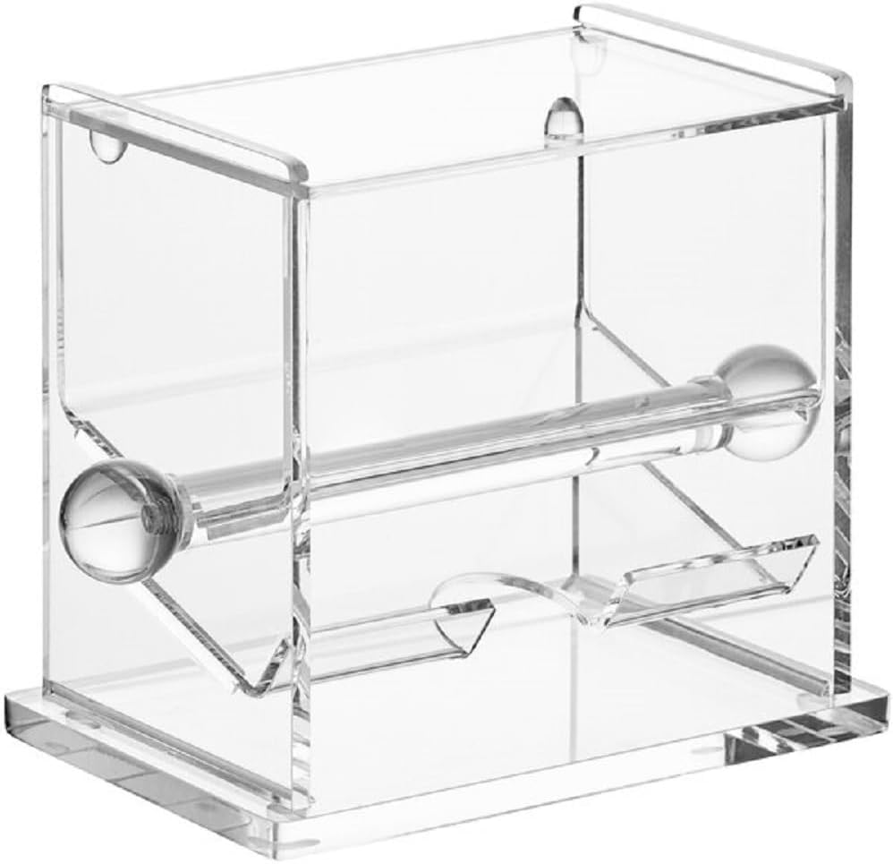 Acrylic Stirrer Dispenser Clear Color 7-5/8" x 4-1/8" x 5-5/8"- Countertop Organizer Coffee Stirrer Dispenser Storage for Plastic and Cocktail Drink Stirrers for Restaurant or Home
