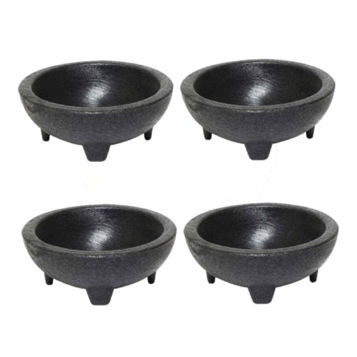 Molcajete Salsa Bowl Black Color - Perfect for Parties Events Regular Use Great for Molcajete Chips Guacamole Serving Dish Sauce Cup Side dish Snack Dip Nuts or Candy