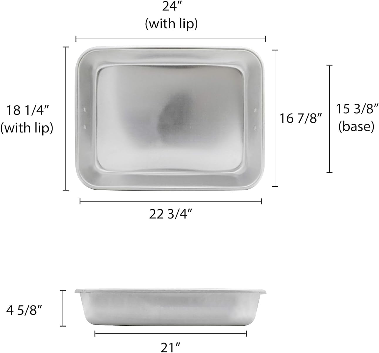Rectangular Roaster Pan Aluminum - Roasting Pan Turkey Roaster Pan Broiler Pan Great for Chicken Lamb and Vegetable