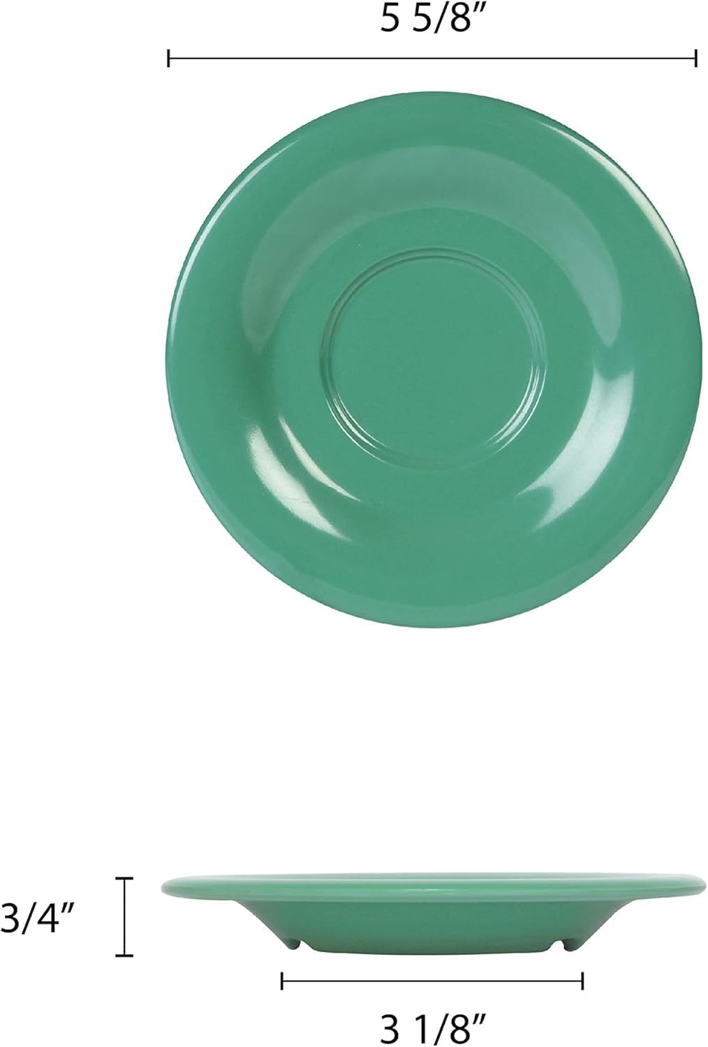 5-1/2” Saucer Melamine Set of 12 for Bouillon Cup/Salad Bowl - Dishwasher Safe Break-Resistant Appetizer Dessert Plates Coffee Cup Saucers Drinkware Home Cafe