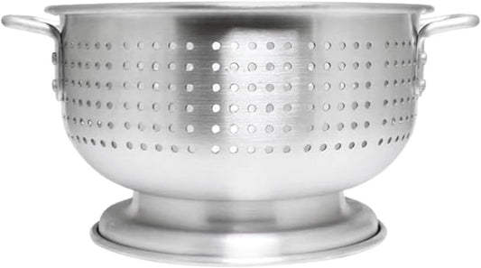 Aluminum Heavy Duty Colander with Handles and Stable Base - Pasta Spaghetti Berry Fruit Vegetable Kitchen Food Strainer Basket