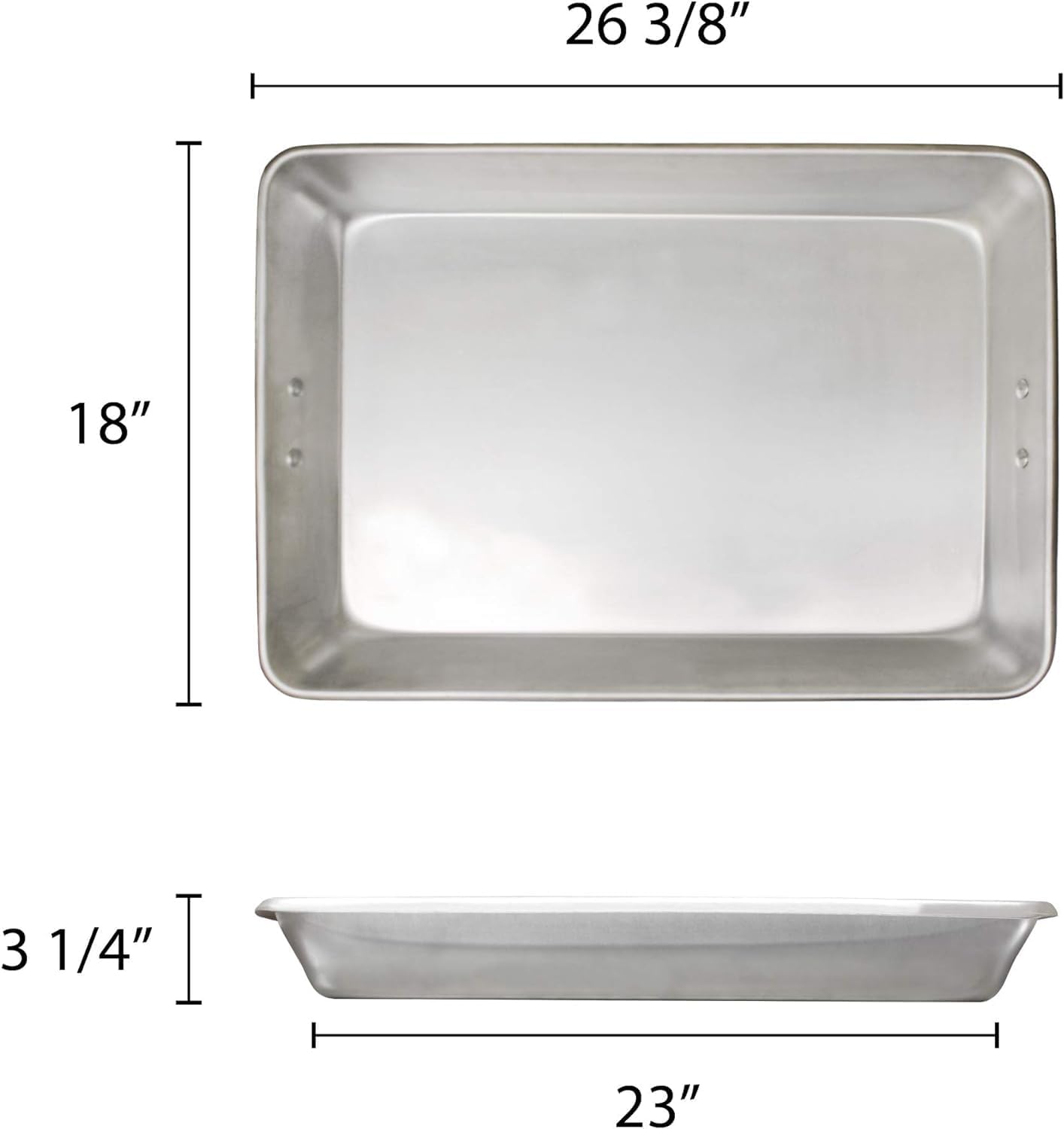 All-Purpose Aluminum Bake & Roasting Pan with Foldable Handles – 26-1/4" x 18-1/4" – Versatile Baking Tray & Roaster for Cookies, Cakes, Chicken, and More – Perfect for Oven Baking & Roasting