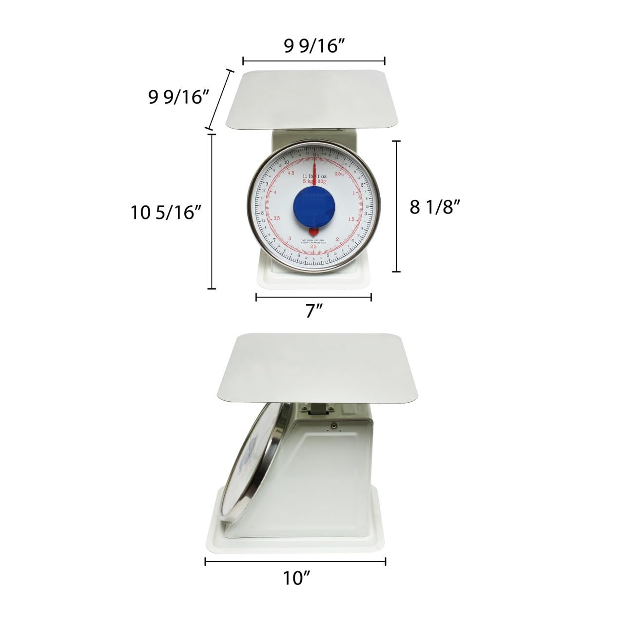 Mechanical Kitchen Flat Platform Weighing Food Scale- Heavy Duty Portion Control Mechanical Kitchen and Food Scale Industrial Dial Scale for Kitchens and Restaurants