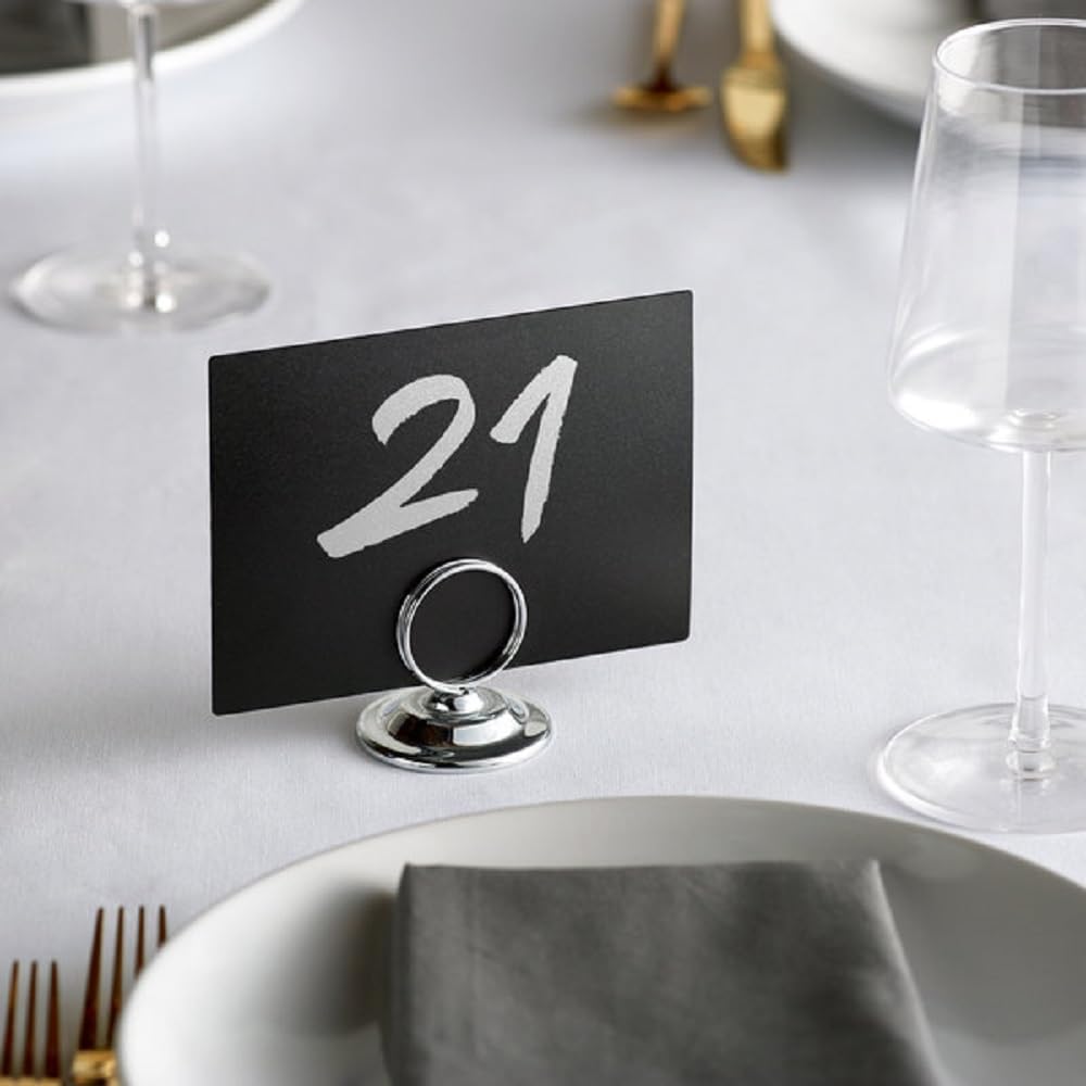 2-1/4" Ring Style Table Sign Menu Holder Steel Wire Ring Nickel-Plated Base Set of 12- Table Number Holder Display Table Card Holders Stand for Centerpieces Reception Party Birthday