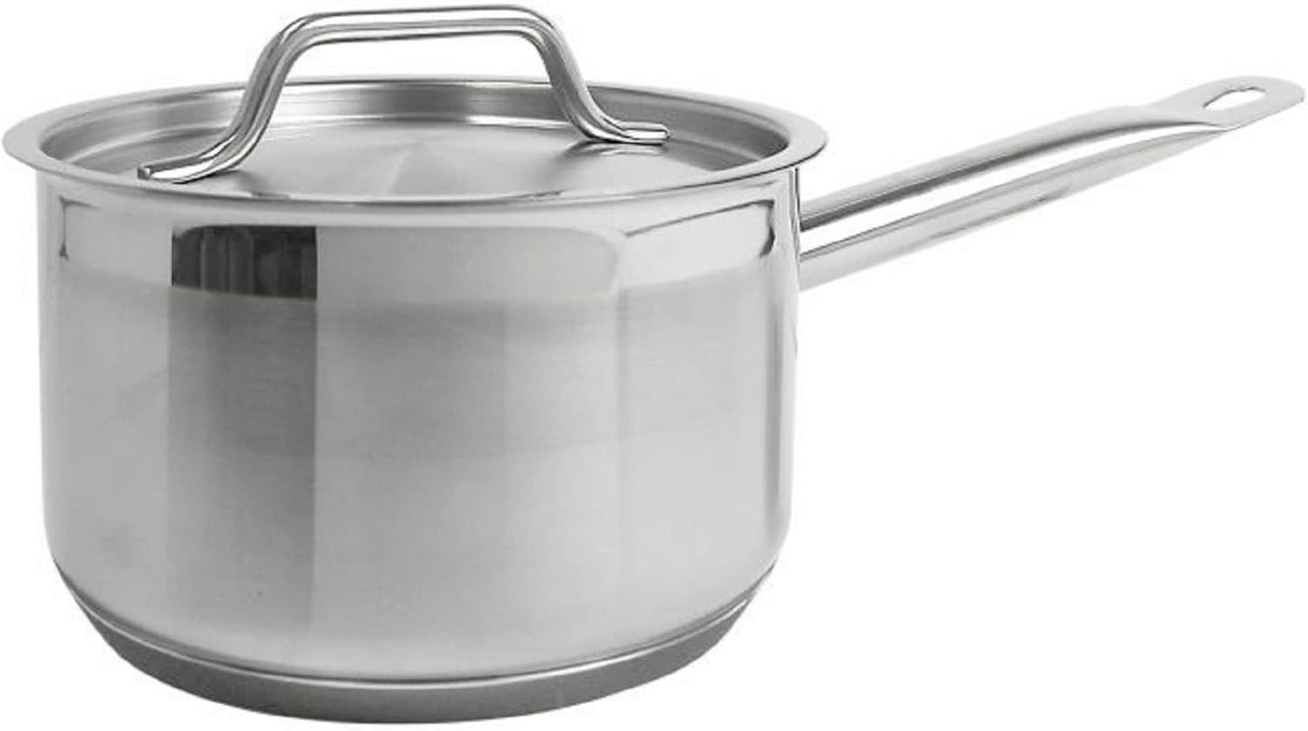 Stainless Steel SaucePan with Lid- Multipurpose Sauce Pan Set Cookware Use for Home Kitchen Restaurant Cooking Sauce Pan Oven Safe Induction Ready NSF