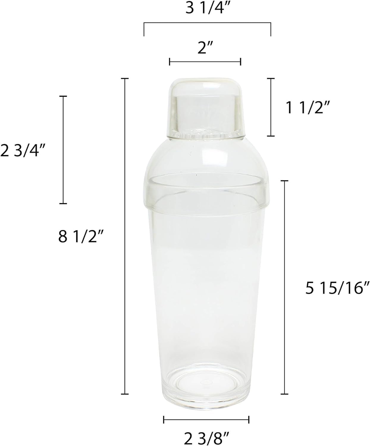 16 oz Cocktail Shaker Shot Shaker Polycarbonate 3-piece Set - Essential Bar Tools For Drink Making Drink Mixer Bartending Bar Tool Drinks Mixer Hand Shaker Cup