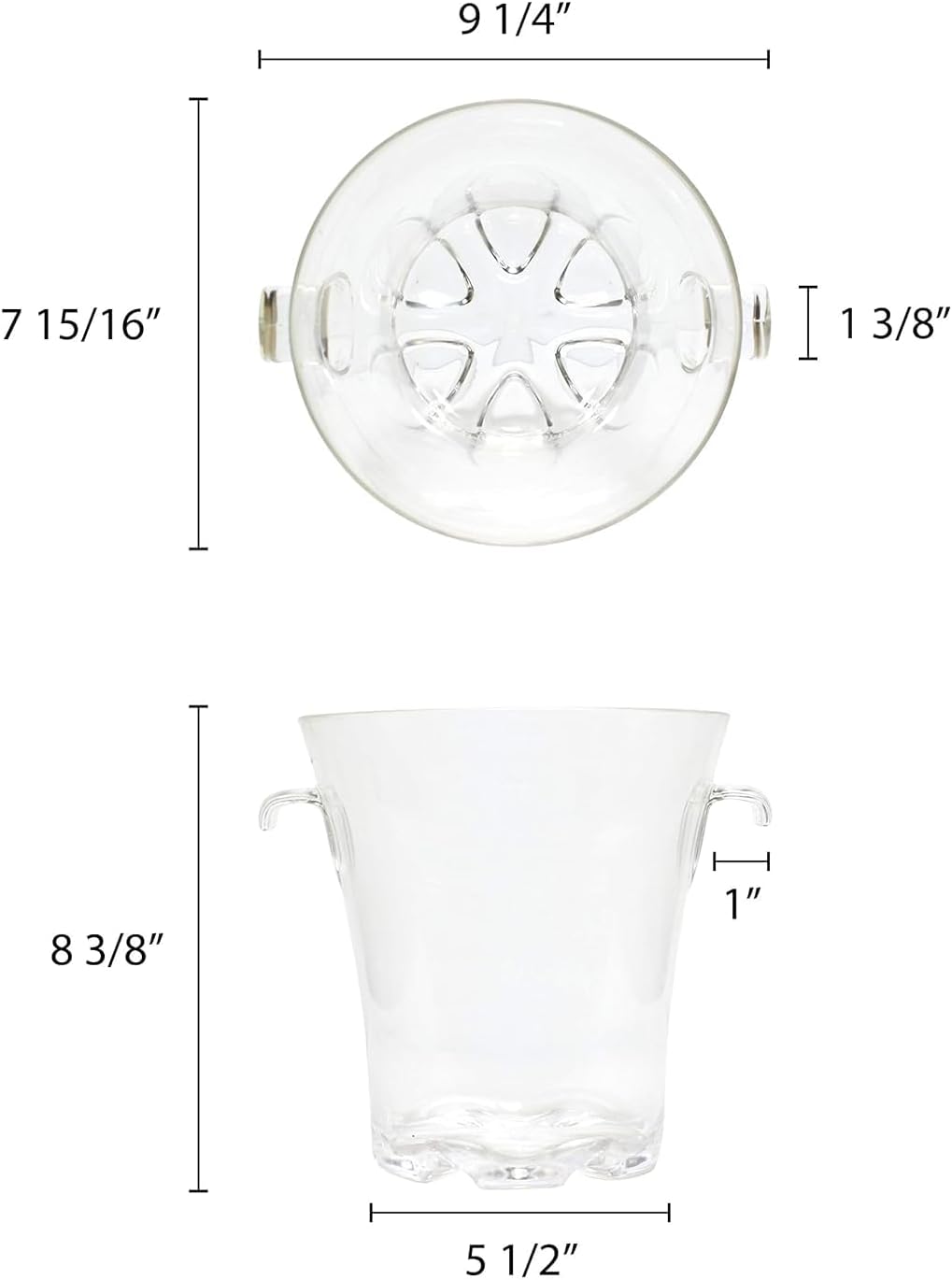 Ice Bucket for Bottle Service Polycarbonate Clear Color- Beverage Tub Champagne Wine Beverage Cooler Wine Cooler Beer Chiller Ideal Party Tubs for Indoor Outdoor Bars