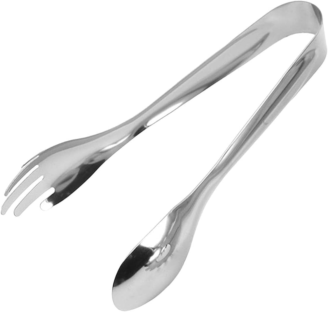 8" Stainless Steel Multi Serving Spoon- Metal Food Tongs Strong Grip Serving Utensils Serving Tongs for Grabbing Food Parties Catering Appetizer Tongs Tea Party Coffee Bar