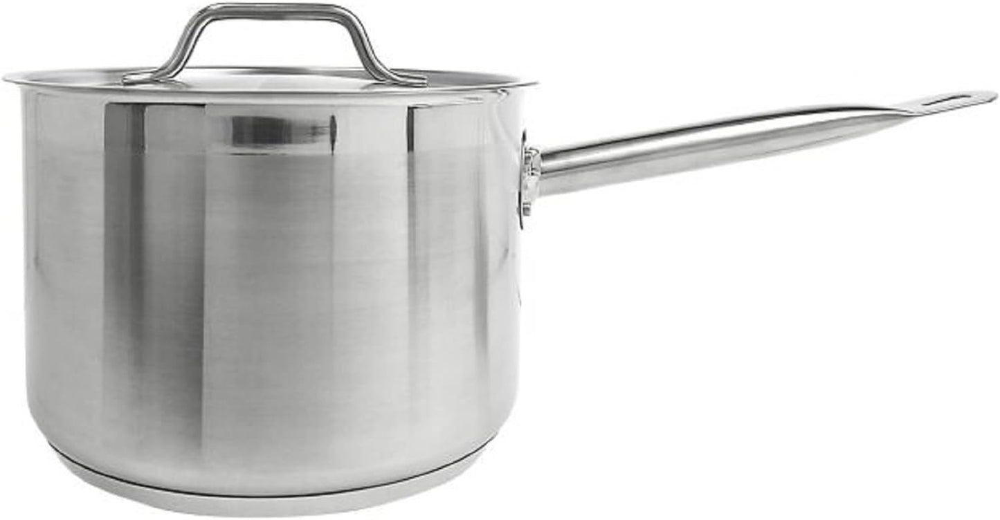 Stainless Steel SaucePan with Lid- Multipurpose Sauce Pan Set Cookware Use for Home Kitchen Restaurant Cooking Sauce Pan Oven Safe Induction Ready NSF