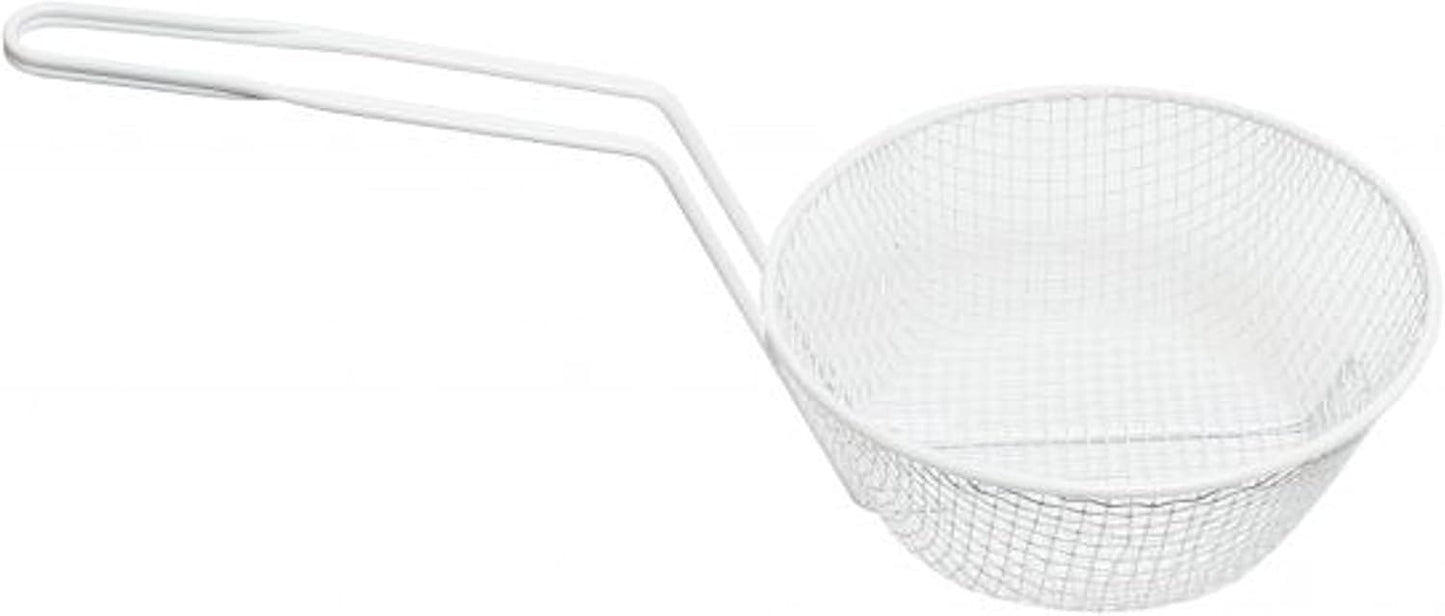 Round Breading Basket Coarse Mesh 3" Deep- Culinary Basket for Dredging Chicken French Chips Onion Rings Chicken Wings Food Prep Basket Serving Strainer Basket for Breadcrum Dishes