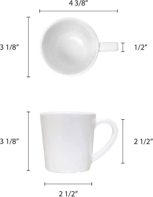 7 oz Mug/Cup Melamine Set of 12- Dishwasher Safe Break-Resistant Coffee Cup Set Reusable Plastic Cup for Latte Cappuccino Cocoa Hot Tea Mocha Home Cafe Restaurants