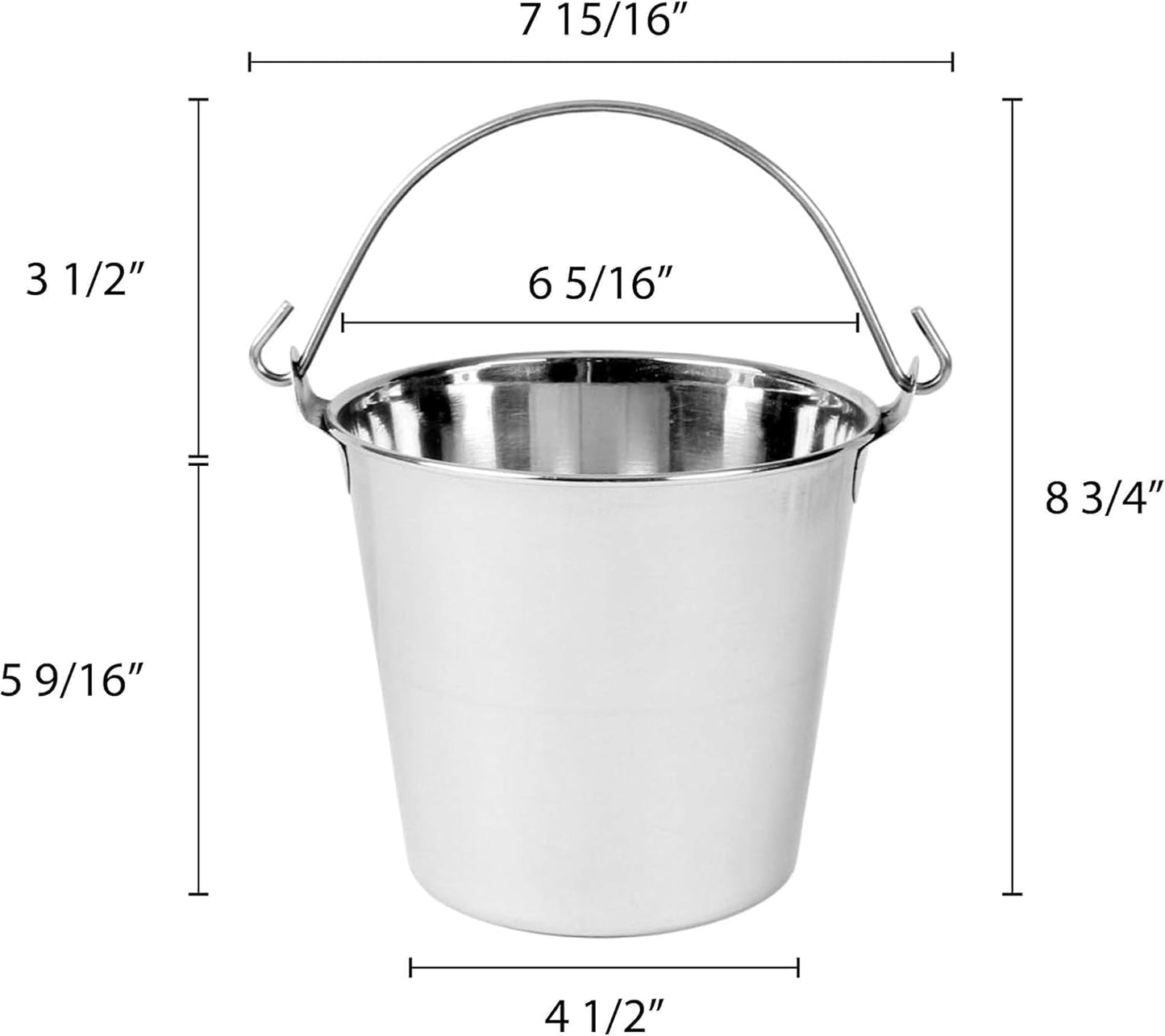 Stainless Steel Pail Balti- Food Buffet Server for Fruit Vegetable Appetizer Fries Entrees Party Snack Buffet Chips Indian Dishes Serve ware for Vegetable and Curries