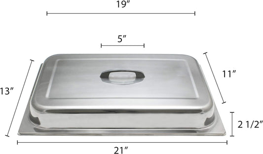 8 Qt. Full Size Stainless Steel Dome/Chafer Cover with Handle- Chafers and Buffet Warmer Cover for Catering Event Party Holiday Buffet Weddings Catering