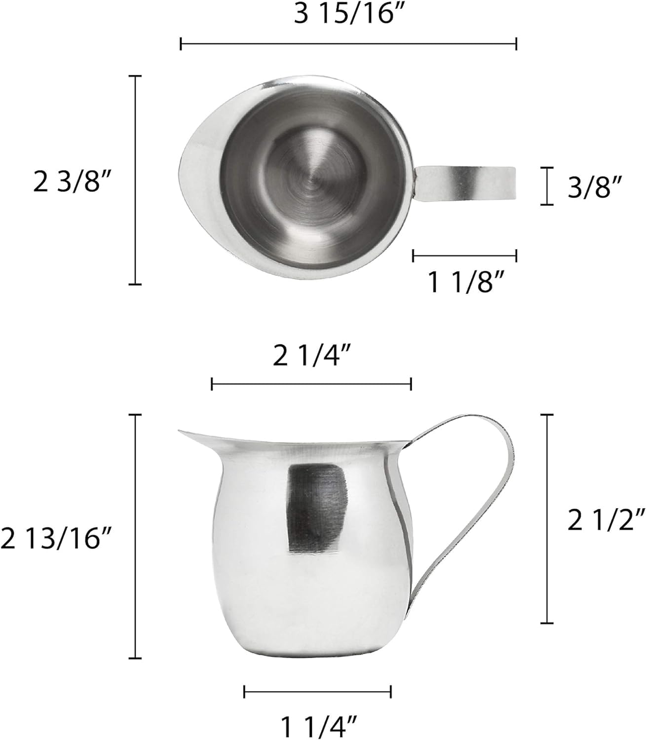 Stainless Steel Bell Creamer Set of 4- Mini Cup Container for Serving Milk Coffee Cream Salad Dressing Maple Syrup Espresso for Restaurant Cafes Home Used