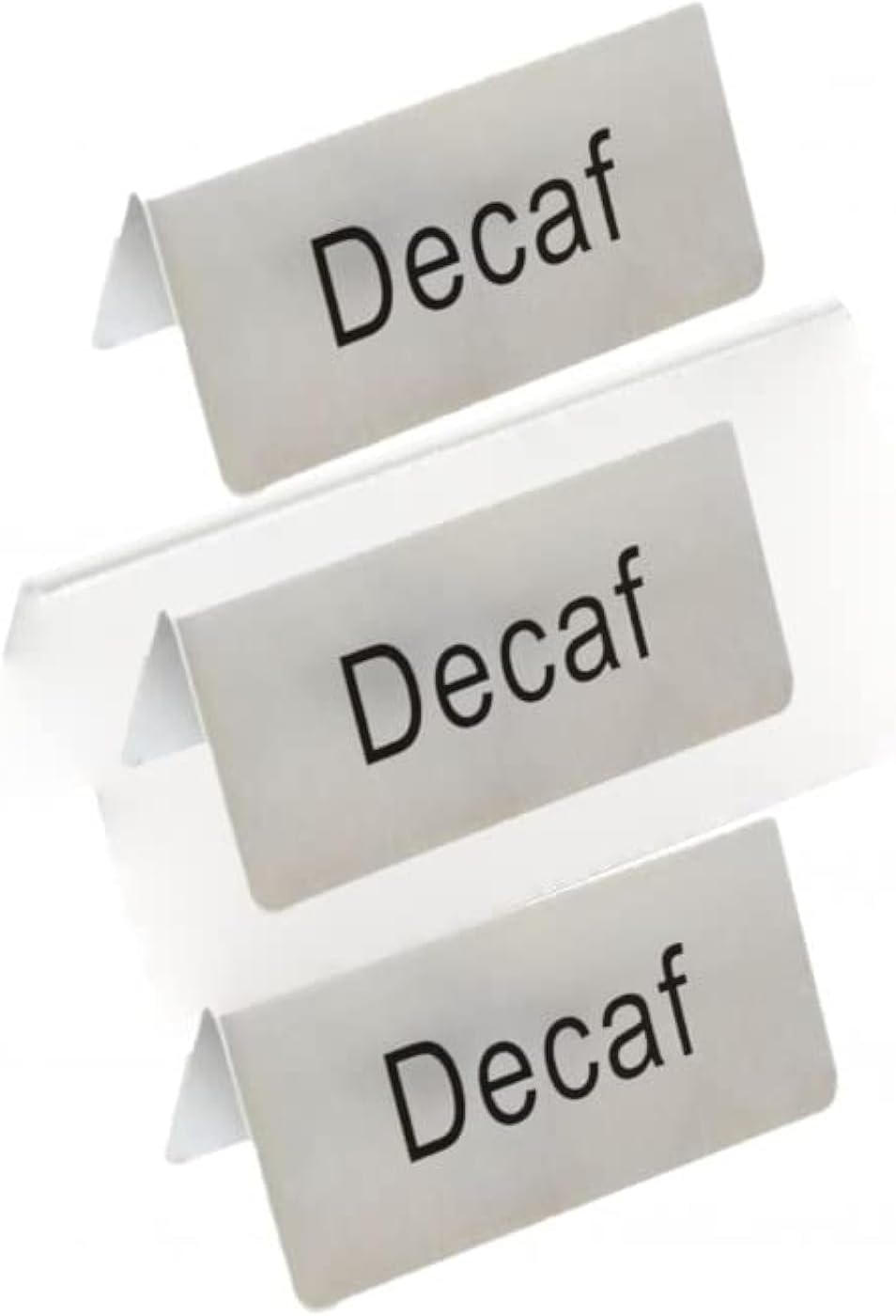 3" x 1-1/2" Stainless Steel Table Tent Sign Set of 3 - Beverage Signs Table Display Tent Signs for Party Buffet Restaurant Banquet Wedding Indoor Outdoor