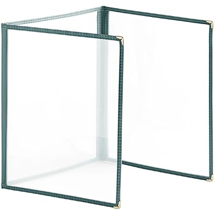 Triple Fold Restaurant Menu Covers 3 Page 6 View Set of 10- Crystal Clear Menu Covers Fits A4 Size Paper Sleeve Menu Folder Menu Book Holders for Bar Cafe Restaurant