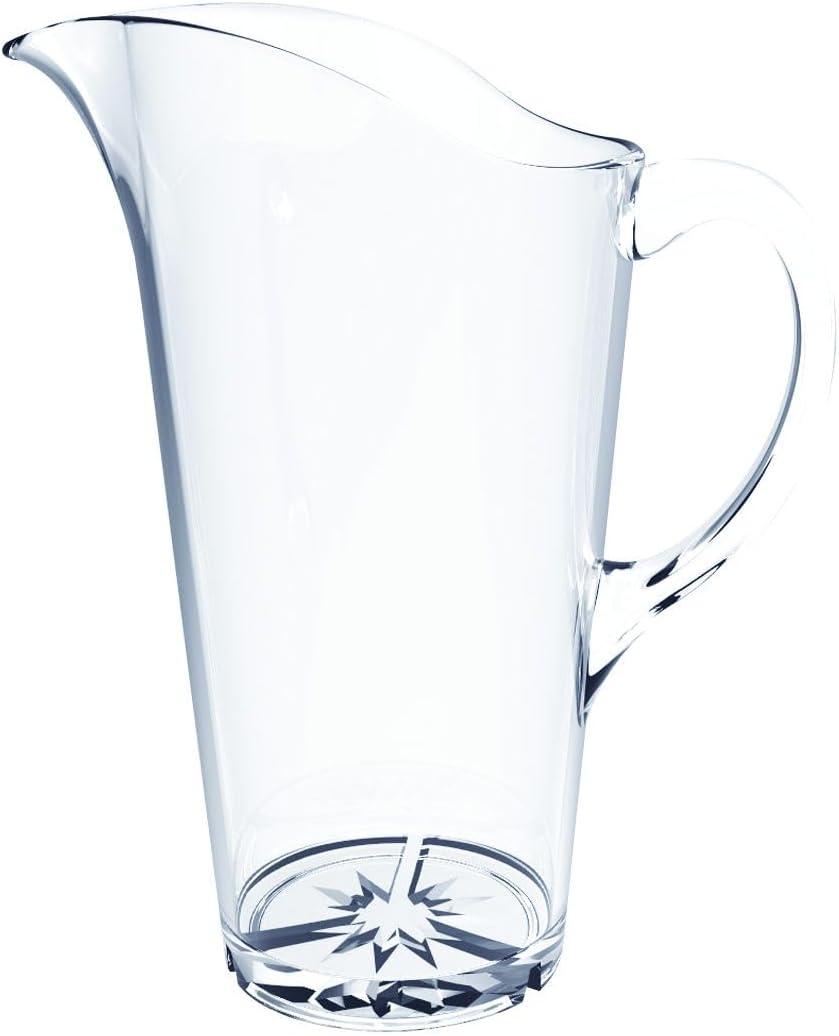 Water Pitcher Polycarbonate- Carafe Clear Plastic Pitcher Juice Containers for Water Iced Tea Juice Beverage Milk Cold Brew Mimosa Bar Perfect for Home and Restaurants