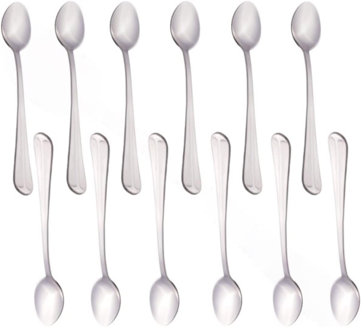 Dakota Stainless Steel Set of 12- Stainless Steel Silverware Flatware Cutlery Kitchen Tableware Set for Home and Restaurant for Soup Spoons Round Spoons