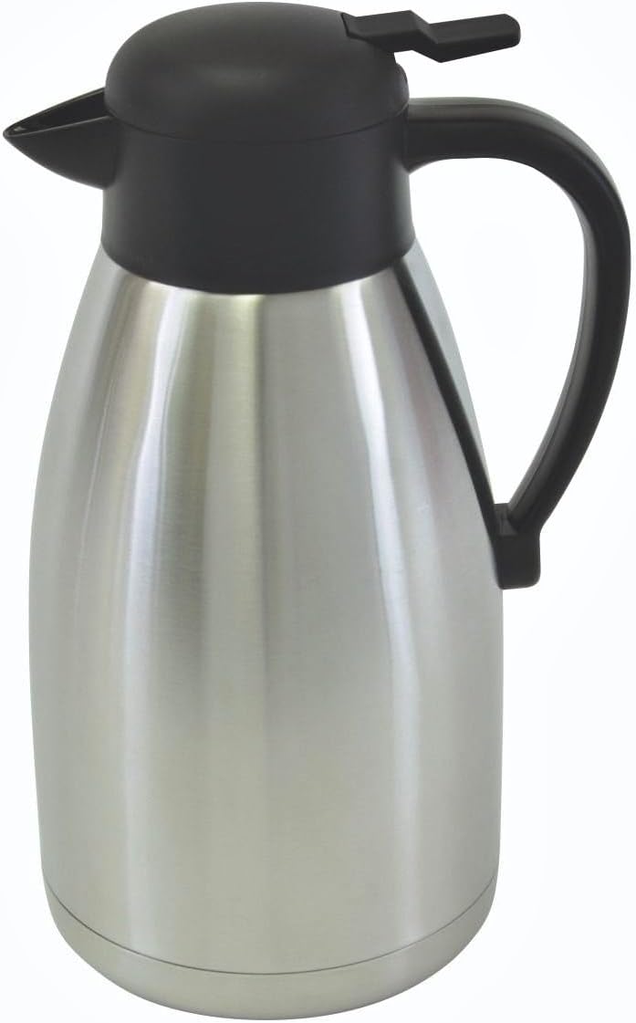 Push Button Coffee Server Stainless Steel Interior & Exterior- Coffee Carafes for Hot Liquids Hot Water Urn Coffee...