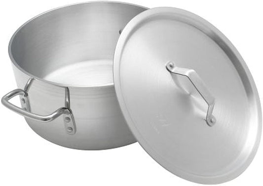 Aluminum Brazier Pot with Cover 6mm Thickness- Heavy Weight Cookware Braiser Pan Braising Pan Perfect Roasting Baking Sauteing Searing and Pan Frying Mirror-Finished