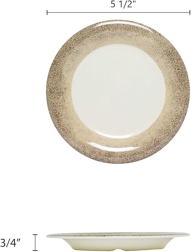 Jazz Round Dinner Plates Wide Rim Melamine Set of 12- Dishwasher Safe Break-Resistant Reusable Plates Kitchen Plates Dinnerware Dishes for Kitchen