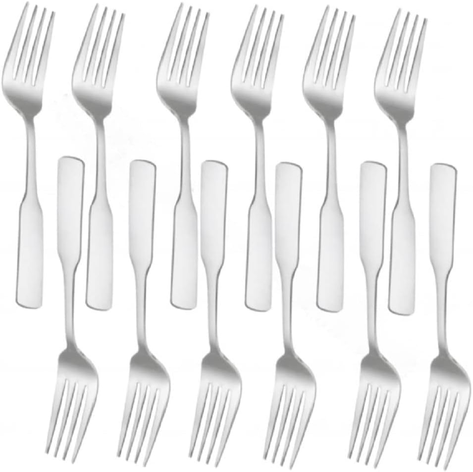 Esquire Stainless Steel Set of 12- Stainless Steel Silverware Flatware Cutlery Kitchen Tableware Set for Home and Restaurant for Soup Spoons Round Spoons