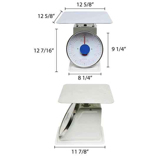 Mechanical Kitchen Flat Platform Weighing Food Scale- Heavy Duty Portion Control Mechanical Kitchen and Food Scale Industrial Dial Scale for Kitchens and Restaurants