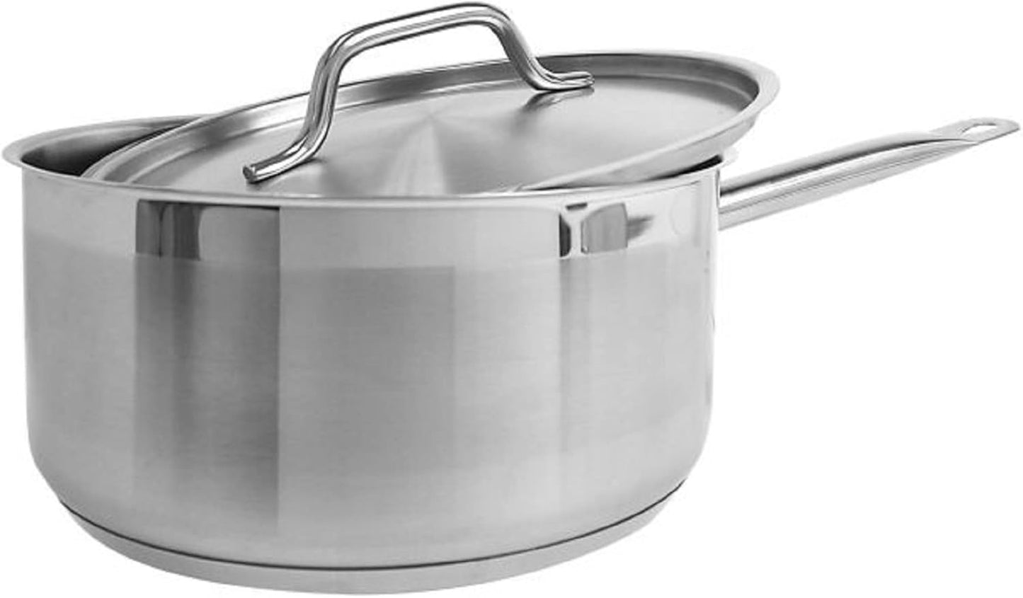 Stainless Steel SaucePan with Lid- Multipurpose Sauce Pan Set Cookware Use for Home Kitchen Restaurant Cooking Sauce Pan Oven Safe Induction Ready NSF