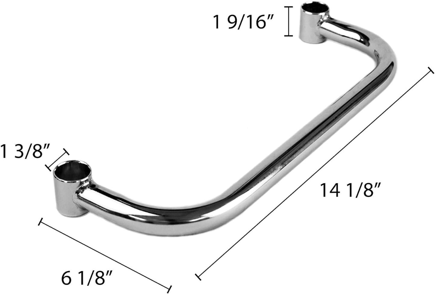 Cart Extended Handle Chrome Plated Iron – for Rolling Cart Steel Service Wheels Metal Storage Trolley Mobile Utility Kitchen Carts