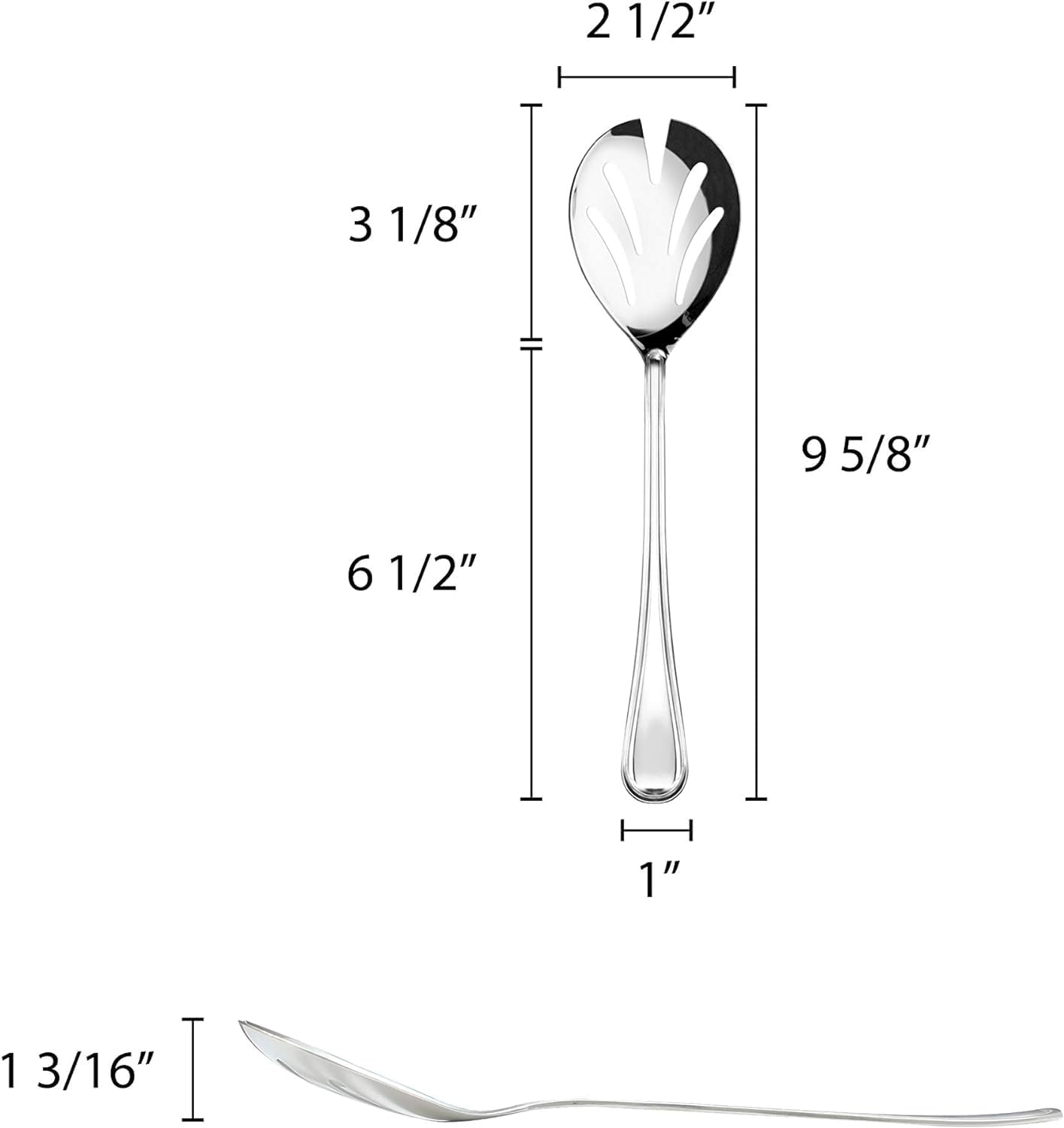 Luxor Spoon Stainless Steel Set of 2- Serving Utensils Spoon Flatware Basting Serving Cutlery Kitchen Tableware Buffet Serving Utensils for Home Kitchen and Restaurant