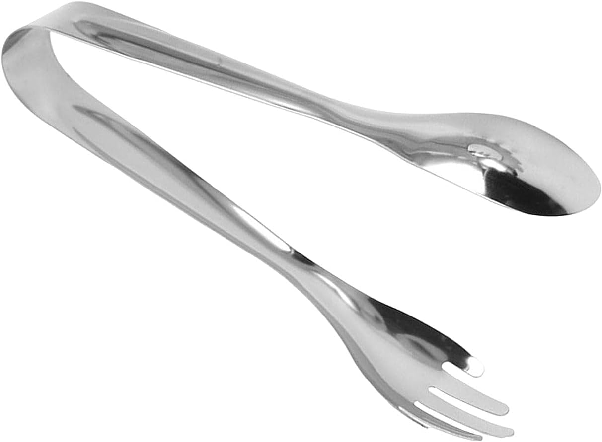 8" Stainless Steel Multi Serving Spoon- Metal Food Tongs Strong Grip Serving Utensils Serving Tongs for Grabbing Food Parties Catering Appetizer Tongs Tea Party Coffee Bar
